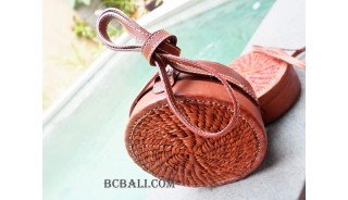 large size circle full leather sling bags  bali